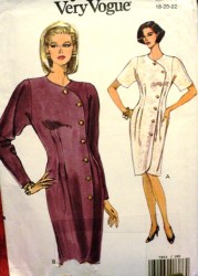 7853 SO EZ VOGUE TAPER ASYMMETRIC SS-LS DRESS PATTERN 18-22